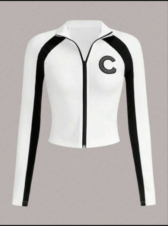 تي شيرت SHEIN ICON بسحّاب وأكمام راجلان ورسومات جرافيكية