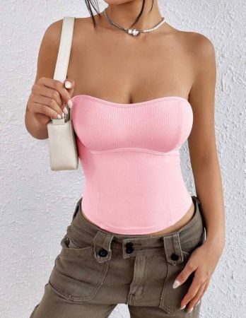 بلوزة SHEIN EZwear الكاجوال متعددة الاستخدامات من قماش محبوك مضلع سادة