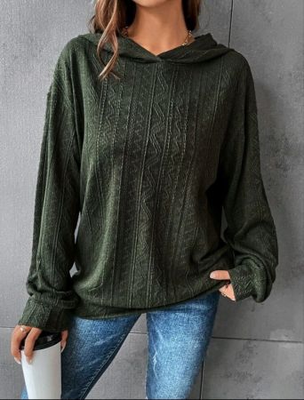 هودي SHEIN LUNE سادة بكتف منسدل