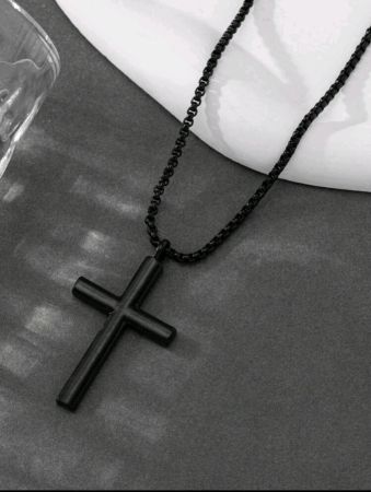قلادة رجالية عصرية وشعبية على شكل صليب مصنوعة من سبائك معدنية كهدية مجوهرات ولمظهر أنيق