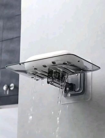 مجموعة واحدة من أطباق الصابون المثبتة على الحائط بتصميم كريستال شفاف، لا حاجة لحفر طبق الصابون البلاستيكي، مناسبة للحمام والمطبخ