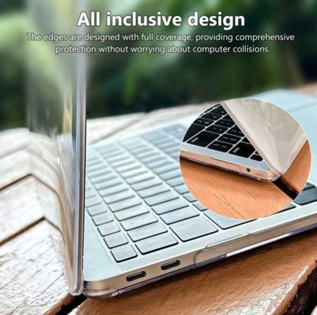 حافظة كمبيوتر محمول متوافقة مع ماك بوك برو 13 حافظة 2020 M1 A2338 M2 Air 13.6 Touch ID حافظة لجهاز Air 13 Funda 2024 M4 Pro 16 14 15 M3 2023 حافظة شفافة كريستالية