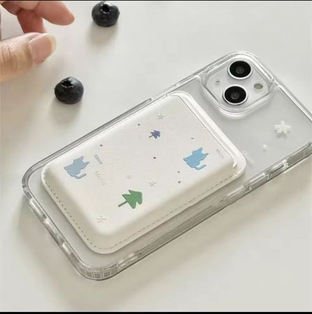 حافظة شحن لاسلكية مغناطيسية magafe لأجهزة iPhone ، غطاء محفظة لطيف ، شفاف ، الإضافية ، كوري ، نجمة بسيطة(ايفون 13 برو ماكس)