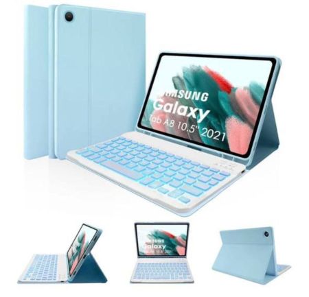 حافظة لوحة مفاتيح بإضاءة خلفية LAMA لحافظة Samsung Galaxy Tab A8 10.5 