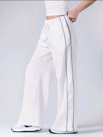 بنطلون كارجو واسع الساق بخصر عالٍ ورباط متعدد الألوان من SHEIN EZwear للرياضة والملابس الكاجوال