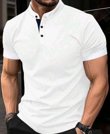 قميص بولو رجالي كاجوال بلون واحد من Manfinity Homme للربيع/الصيف، مناسب لجميع المناسبات
