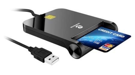 قارئ بطاقات الهوية Zoweetek قارئ بطاقات ذكية USB للغة البرتغالية والإسبانية والبلجيكية ولاتفيا وإستونيا والألمانية والمزيد، متوافق مع أنظمة التشغيل Windows وMac OS