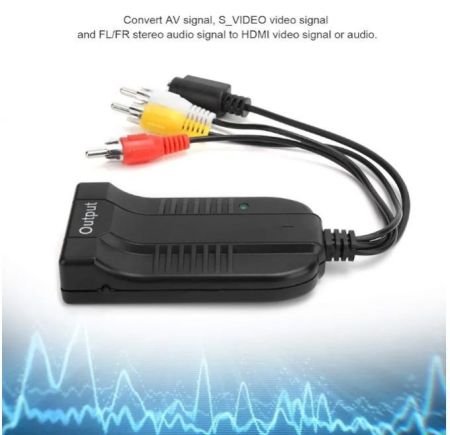 محول فيديو إلى HDMI، محول فيديو S Video إلى HDMI 3 RCA مركب مع موصل ذكر 1080P، محول RCA HDMI كابل Svideo HDMI لتلفزيون عالي الدقة DVD VHS VCR