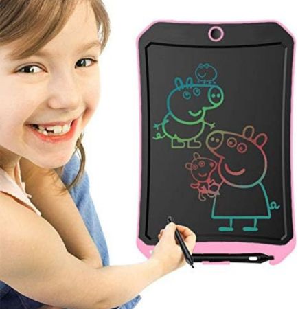 جهاز لوحي جديد للكتابة بشاشة LCD مقاس 8.5 بوصة من Mom&MyBoys ، لوح رسم، ألعاب للأطفال، هدية عيد ميلاد للأطفال والكبار من عمر 4 إلى 5 سنوات، لوح كتابة LCD ملون مع قلم ذكي للرسم والكتابة (وردي)