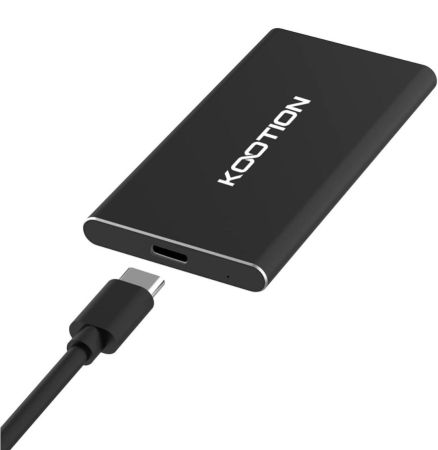كوشن هارد SSD خارجي محمول 500GB USB 3.1 الجيل الثاني نوع C سرعة قراءة/كتابة تصل إلى 500 ميجابايت/ثانية و450 ميجابايت/ثانية، وسيط تخزين ذو حالة ثابتة فائق النحافة للابتوب والتابلت والكمبيوتر والجوال،