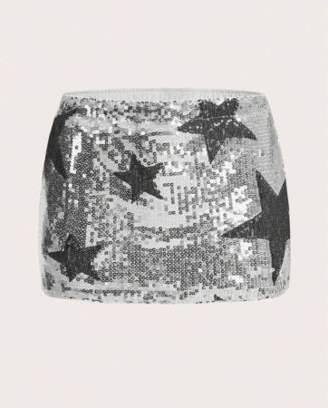 SHEIN ICON تنورة نمط النجوم ترتر