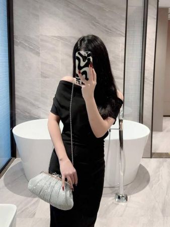 حقيبة متلألئة بالراينستون واللمعان للنساء من EveBag للحفلات المسائية والأعراس والرقص مع حزام سلسلة