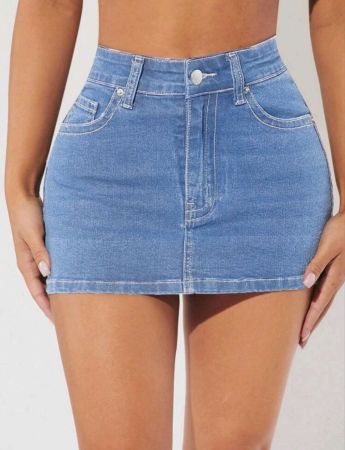 تنورة جينز ضيقة من SHEIN PETITE