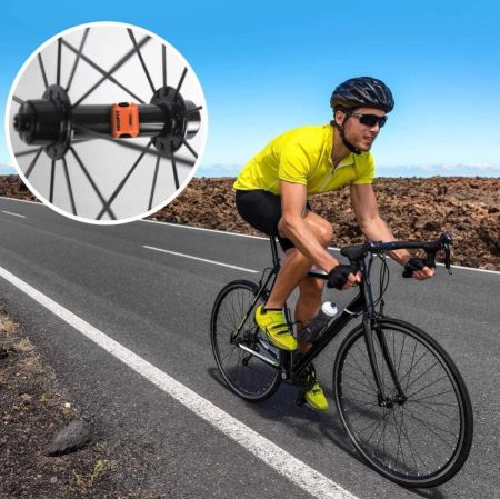 مستشعر سرعة الدراجة الهوائية Moofit Cadence، بلوتوث وANT+ لاسلكي RPM مستشعر سرعة الدراجة الهوائية لـ Wahoo/Zwift/Coosporide/Rouvy/Peloton، مقاوم للماء IP67، برتقالي