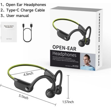 سماعات SilisoundTek S101 للتوصيل العظمي، سماعات رياضية مفتوحة الأذن مزودة بميكروفون، وقت تشغيل يصل إلى 8 ساعات، سماعات أذن لاسلكية بتقنية بلوتوث 5.2 مقاومة للماء للجري وركوب الدراجات وصالة الألعاب الرياضية