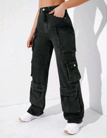 بنطال جينز EZwear بقصة مستقيمة من SHEIN