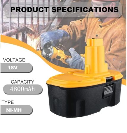 بطارية بديلة VANTTECH DC9096 من نوع Ni-MH، سعة 5.0 أمبير/ساعة، لبطارية Dewalt 18 فولت DE9098 DE9503 DE9039 DE9095 DE9096 DW9096 DW9095 DW9098 DC725
