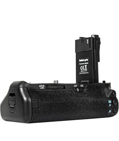 مقبض بطارية BG-E14 لكاميرات كانون EOS 70D/80D/90D DSLR، يمكن استخدامه مع بطاريتين كانون E6 أو 6 بطاريات ليثيوم أيون قابلة لإعادة الشحن AA