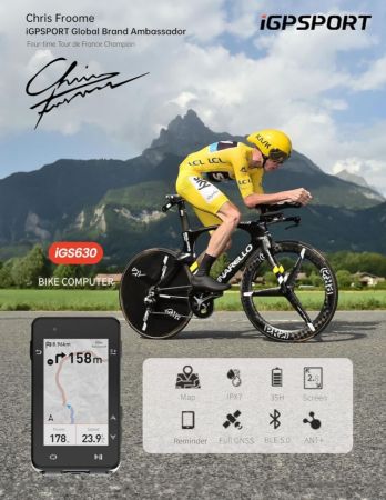 جهاز كمبيوتر iGPSPORT iGS630 GPS للدراجات، 2.8 بوصة، خريطة وملاحة، وظيفة تدريب iClimb، جهاز كمبيوتر لاسلكي لركوب الدراجات الجبلية، وحدة GPS مقاومة للماء IPX7 (iGS630 فقط)