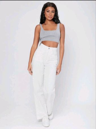 بنطلون جينز SHEIN Essnce Vintage 90s بخصر عالٍ وقصة Boyfriend