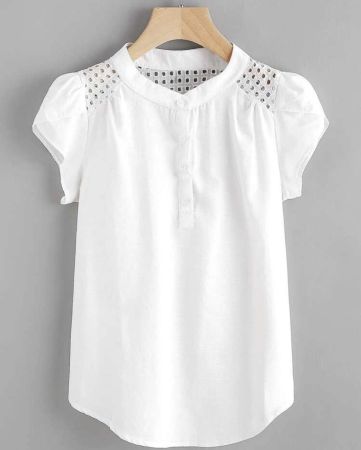 SHEIN Clasi قميص هينلي بالممزق والقياس الكبير