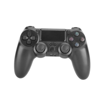 لوحة ألعاب لاسلكية لجهاز تحكم لعبة PS4 مع مكبر صوت ومقبس سماعة رأس استريو - أسود مصممة هندسيًا ومريحة للاستخدام أزرار K وعصا تحكم ذات حساسية ودقة عالية مكبر صوت مدمج ومقبس سماعة رأس استريو، مما يثري تجربة الألعاب السلكية