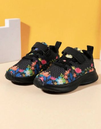 ١ زوج من أحذية الرياضة اللطيفة والخفيفة الوزن والمضادة للانزلاق للأطفال مع مثبتات خطاف وحلقة ، قابلة للتنفس ، مناسبة لأعمار 3-15 سنة من الأولاد والبنات ، للارتداء في الخارج ، العطلات ، اليومي ، جميع الفصول