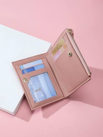 1 محفظة قصيرة عصرية متعددة الألوان ذات إغلاق مزدوج ، كثير الحجرات لبطاقات الهوية والصور ، محفظة قصيرة متعددة الوظائف لتخزين العملة، محفظة مثالية كمساعد يومي للنساء