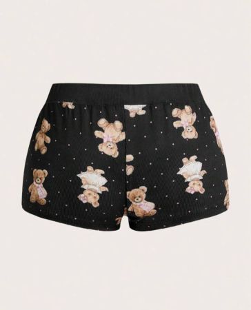 Sweetina شورت طباعة الدب المحبوب بيجاما المنزل Y2K للنساء