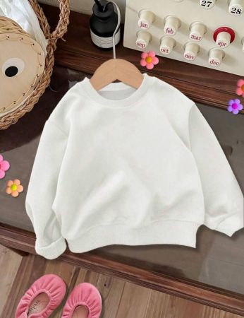 SHEIN سوي شيرت بأكمام طويلة مطبوع عليه وجه مبتسم 