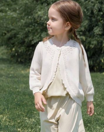 كاردغان نسائي خفيف للربيع/الصيف/الخريف، بأكمام ثلاثة أرباع وتصميم مفرغ