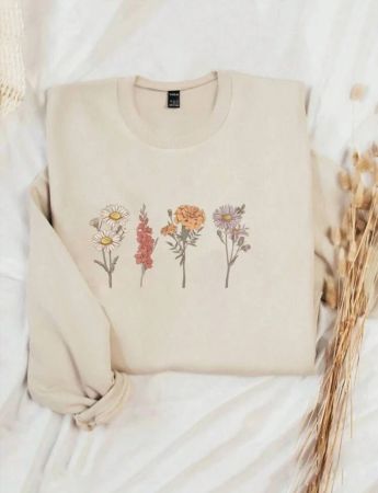 INAWLY بلوزة رياضية نسائية ذات طباعة زهرية وياقة دائرية، بأكمام طويلة