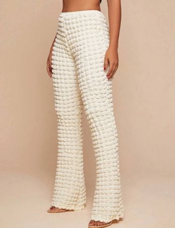 SHEIN SXY بناطيل نسائية زينة على شكل نبات الصاف أنيقة