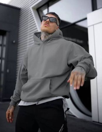 قميص هودي بلون سادة عصري للرجال