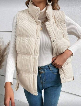 SHEIN Frenchy معطف مبطن بأزرار معشقة أمامية للخريف/الشتاء