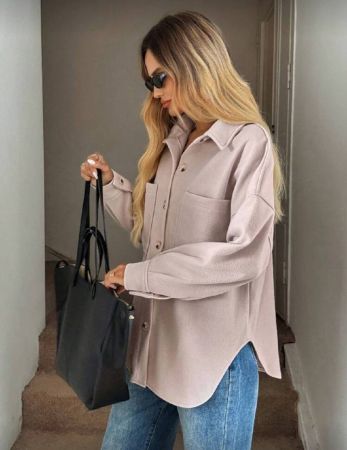 Easowa معطف بجيب وكتف منخفض للموسم الخريفي/الشتوي