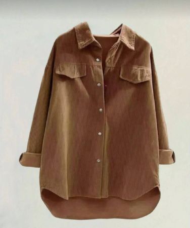 قميص كاجوال للنساء بأكمام طويلة وأزرار أمامية صلبة