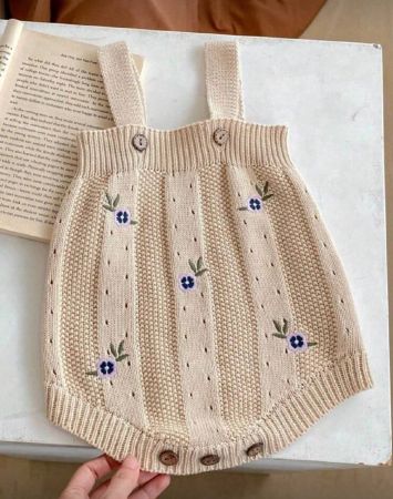 قطعة واحدة بودي قطني برازيلي وبتطريز للربيع والخريف للأطفال الرضع، موديل روبيه أزياء للفتيات الصغار (لا يوجد طبقة خارجية، مقاسات كبيرة)