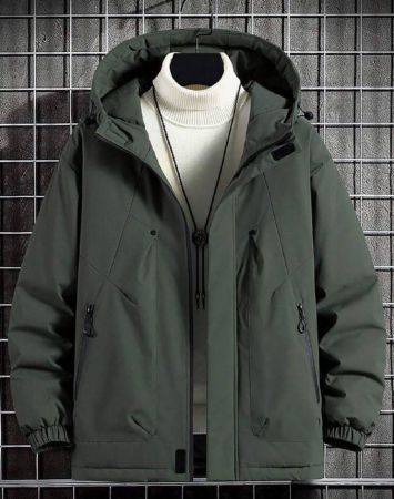 قمصلة سميكة بقلنسوة مبطنة من الفليس قياس فضفاض للرجال