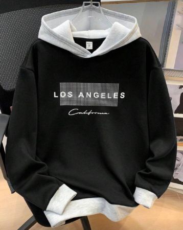 SHEIN هودي كاجوال بقطع ألوان للمراهقين مطبوع عليه رسم إنجليزي ، بطبقة داخلية من الفليس الدافئ، ملائم للارتداء اليومي في فصلي الخريف والشتاء