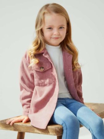 جاكيت ومعطف كاجوال بأزرار أمامية بلون سادة للبنات من SHEIN