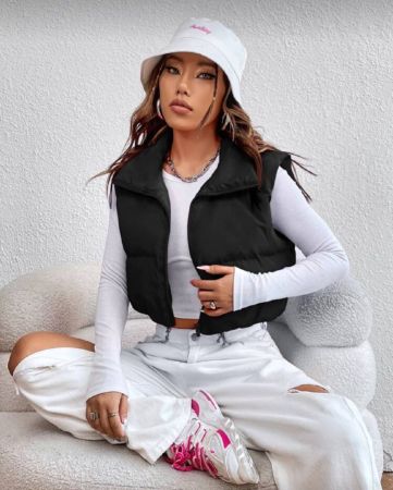 SHEIN EZwear معطف مبطن بسحاب أمامي للخريف/الشتاء