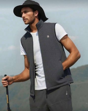 جاكيت رجالي بياقة عالية أحادية الطبقة من التريكو ، جاكيت غير مبطنة مناسبة للخارج، مناسبة للنزهات والسفر والصيد في الهواء الطلق