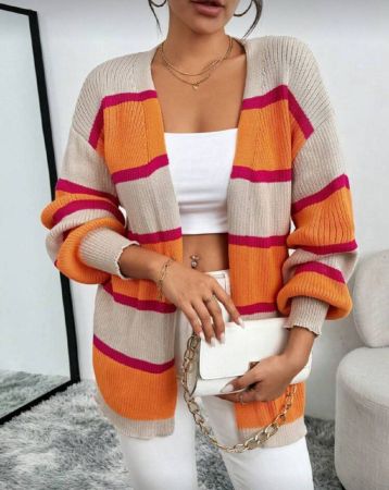 Chiquease كارديجان منقوش متدرج بكتف منخفض