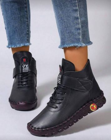 بوت نسائية متوسطة الطول كاجوال مبطنة بالحرارة دافئة عالية الأعلى بوت شتوية، يمكن ارتداؤها مع التنانير، صناعة يدوية مخيطة، ناعمة، عريضة، بوت ركوب للنساء