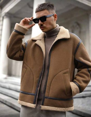معطف جاكيت رجالي كاجوال فضفاض سميك مبطن بالفرو سميك دافئ، للخريف والشتاء