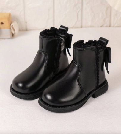 بوت كاجوال وردية الكاحل بتصميم سحاب مزينة بالفراشات للبنات