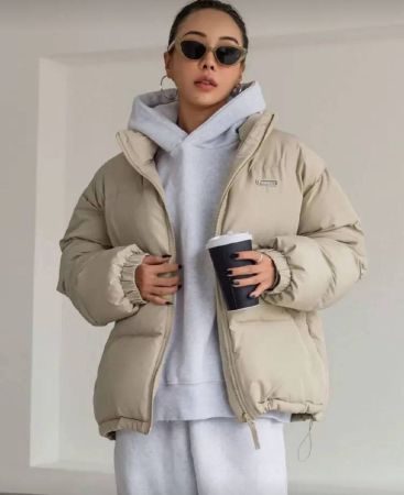 DAZY معطف مبطن مع جيوب سميكة وحافة سحاب، معطف شتوي للنساء