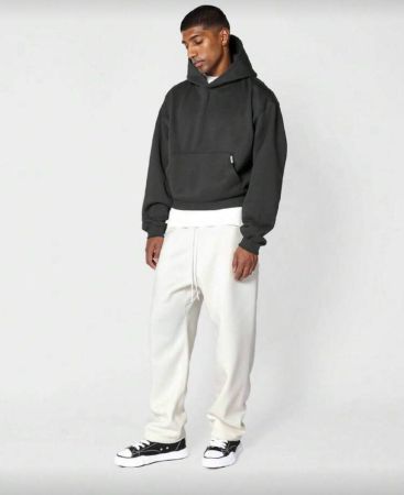 SUMWON بلوفر كروب مبطن مريح بقلنسوة، ضروري للخريف والشتاء، ملابس كاجوال شارعية بسيطة مع جيب مركزي