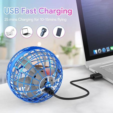 لعبة AWH Flying Orbit Toy، لعبة كرة طائرة بوميرانج يتم التحكم فيها يدويًا، لعبة فيدجيت سبينر مع أضواء سحرية، للبنات من سن 6 إلى 10 سنوات فما فوق، ألعاب خارجية (أزرق)